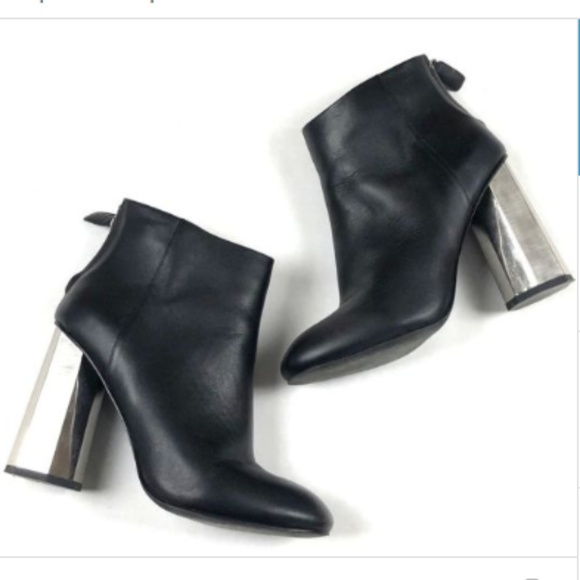 black and silver booties